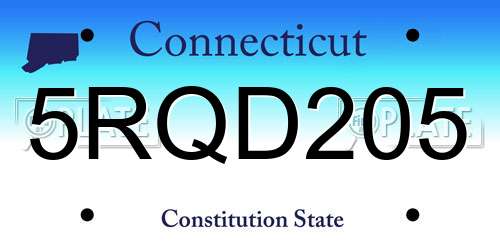 5RQD205 Connecticut License Plate