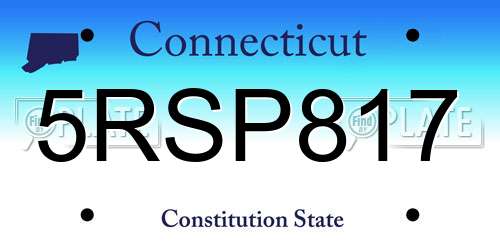 5RSP817 Connecticut License Plate