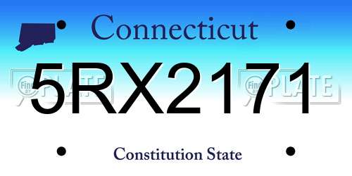 5RX2171 Connecticut License Plate