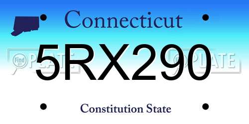 5RX290 Connecticut License Plate