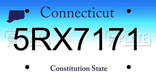5RX7171 Connecticut License Plate