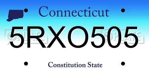 5RXO505 Connecticut License Plate