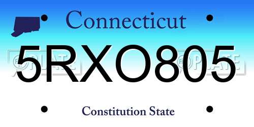 5RXO805 Connecticut License Plate