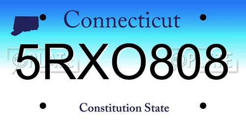 5RXO808 Connecticut License Plate