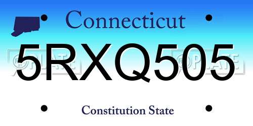 5RXQ505 Connecticut License Plate