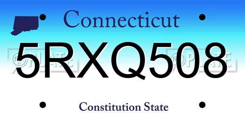 5RXQ508 Connecticut License Plate