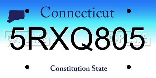 5RXQ805 Connecticut License Plate