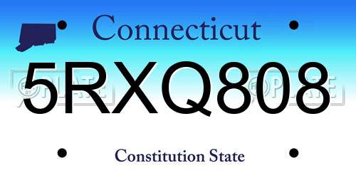 5RXQ808 Connecticut License Plate