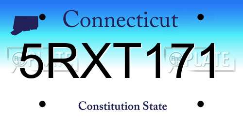 5RXT171 Connecticut License Plate