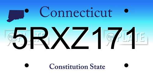 5RXZ171 Connecticut License Plate