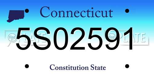 5S02591 Connecticut License Plate