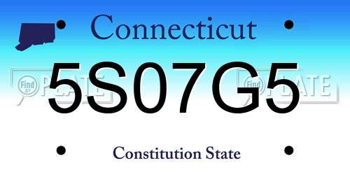 5S07G5 Connecticut License Plate