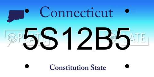 5S12B5 Connecticut License Plate