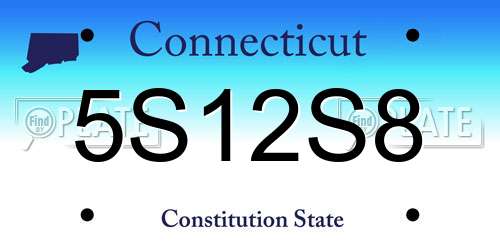 5S12S8 Connecticut License Plate