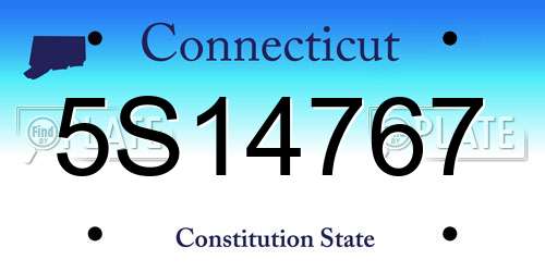 5S14767 Connecticut License Plate