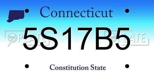 5S17B5 Connecticut License Plate
