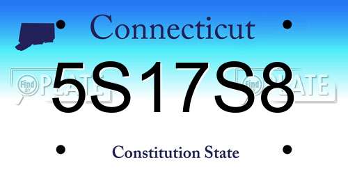 5S17S8 Connecticut License Plate