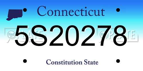 5S20278 Connecticut License Plate