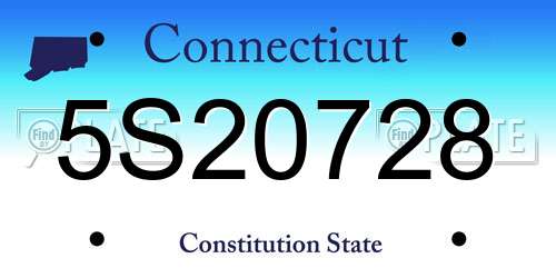 5S20728 Connecticut License Plate