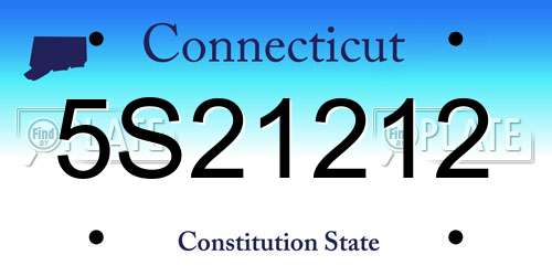 5S21212 Connecticut License Plate