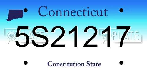 5S21217 Connecticut License Plate
