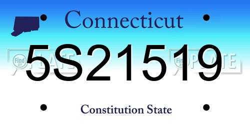 5S21519 Connecticut License Plate