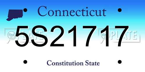 5S21717 Connecticut License Plate