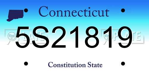 5S21819 Connecticut License Plate
