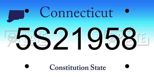 5S21958 Connecticut License Plate