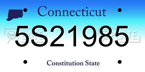 5S21985 Connecticut License Plate