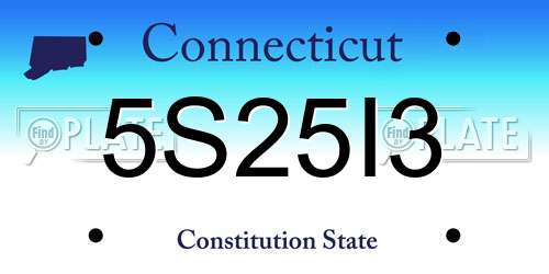 5S25I3 Connecticut License Plate