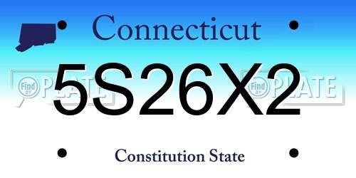 5S26X2 Connecticut License Plate