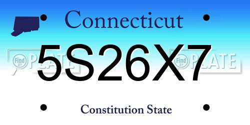 5S26X7 Connecticut License Plate