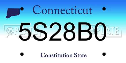 5S28B0 Connecticut License Plate