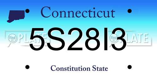 5S28I3 Connecticut License Plate