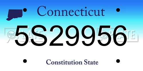 5S29956 Connecticut License Plate