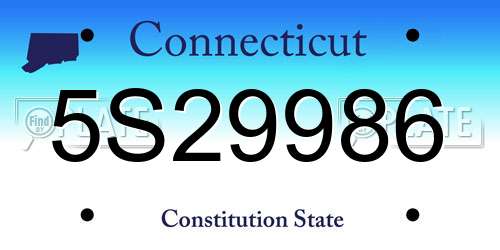 5S29986 Connecticut License Plate