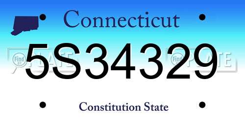 5S34329 Connecticut License Plate