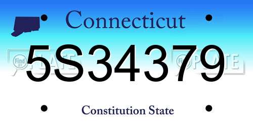 5S34379 Connecticut License Plate