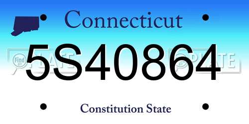 5S40864 Connecticut License Plate