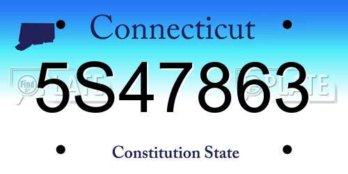 5S47863 Connecticut License Plate