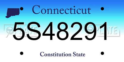5S48291 Connecticut License Plate