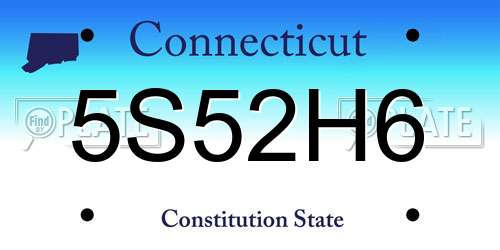 5S52H6 Connecticut License Plate