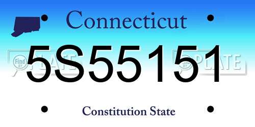 5S55151 Connecticut License Plate