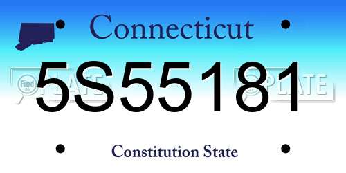 5S55181 Connecticut License Plate