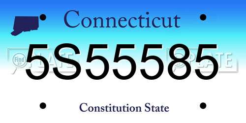 5S55585 Connecticut License Plate