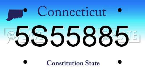 5S55885 Connecticut License Plate
