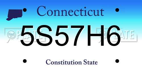 5S57H6 Connecticut License Plate