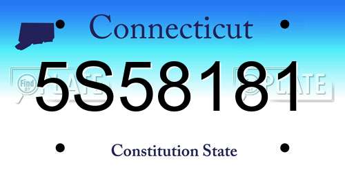 5S58181 Connecticut License Plate