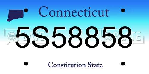 5S58858 Connecticut License Plate